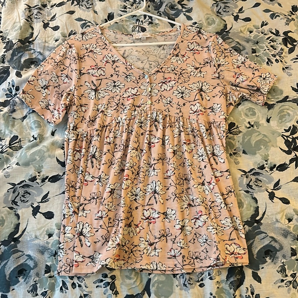 Suzanne Betro Floral Print Top - Sz 1X